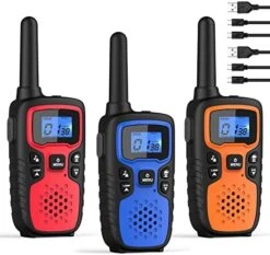 Walkie Talkies For Adults Long Range-Wishouse Rechargeable Portable 2 Way Radios,Hiking Accessories Camping Gear Toys For Kids With Lamp,SOS Siren,NOAA Weather Alert,VOX,Easy To Use,Walky Talky 4 Pack -Folkmanis Toys Shop 518IDwAajhL. AC