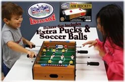 Matty's Toy Stop Deluxe 20" Wooden Table Top Air Hockey (Extra Pucks) & Foosball (Soccer) (Extra Balls) Games Gift Set Bundle - 2 Pack 9 Matty's Toy Stop Deluxe 20" Wooden Table Top Air Hockey (Extra Pucks) & Foosball (Soccer) (Extra Balls) Games Gift Set Bundle - 2 Pack -Folkmanis Toys Shop 518J0ty0pcL