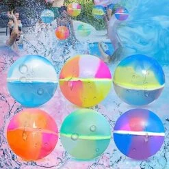 6 Pcs Reusable Water Balloons Magnetic Water Balls For Kids, Self Sealing Silicone Water Balloons Quick Fill, Water Games Toy Outdoor Activities Summer Fun Party Supplies (6PCS)