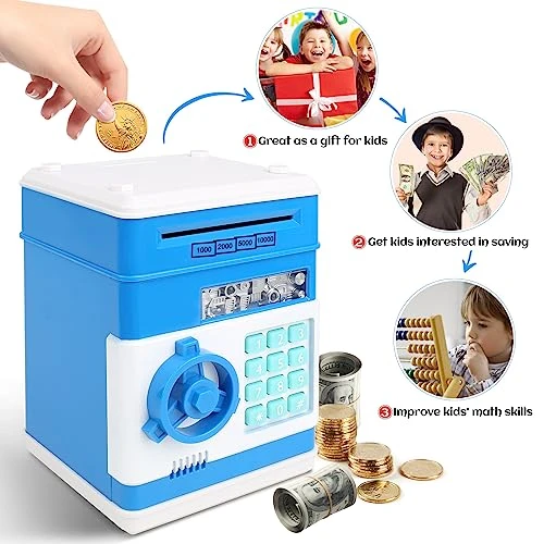 Cash Coin Can ATM Bank,Toys For Ages 8-13, Gifts For Boys 8-12, Girls For 6-12 Years Old, Girl Gifts Age 8-12, The Best Gifts For Kids(Blue) 5 Cash Coin Can ATM Bank,Toys For Ages 8-13, Gifts For Boys 8-12, Girls For 6-12 Years Old, Girl Gifts Age 8-12, The Best Gifts For Kids(Blue) - Image 3