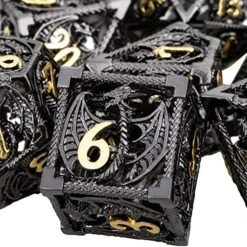ARUOHHA DND Metal Dice Set 7PCS Hollow D&D Dice With Box, Dungeons And Dragons RPG Polyhedral Dice D+D Role Playing Games D And D Dice Set D20 D12 D10 D8 D6 D4 -Folkmanis Toys Shop 518UDTZtUAL. AC