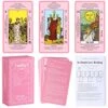 Myripoly Pink Tarot Cards Deck Set For Beginners With Meanings On Them-Tarot Card With Guidebook-(Free Velvet Tarot Bag Pouch)