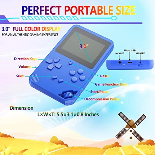Great Boy Handheld Game Console For Kids Preloaded 220 Classic Retro 16 Bit Games With 3.0'' Color Display Rechargeable Arcade Gaming Player 8 Great Boy Handheld Game Console For Kids Preloaded 220 Classic Retro 16 Bit Games With 3.0'' Color Display Rechargeable Arcade Gaming Player - Image 6