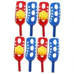 Ibasenice 4 Sets Scoop Toss Catch Parent-Child Cups Sports Adults Suit Fun Children Interactive With Balls Launcher Baskets Kids Playthings Outdoor Random Plastic Lawn Color Sweat Ball Toys