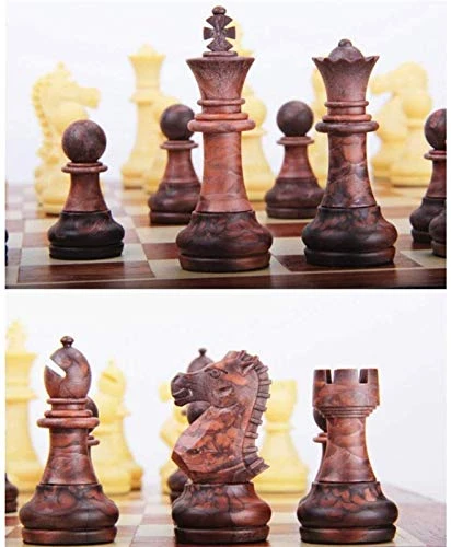 HIZLJJ Folding Wooden Chess Set With Magnet Closure For Kids Adults Portable Travel Set Toys Chess Pieces Chess (Size : 28X24.5X2cm) 6 HIZLJJ Folding Wooden Chess Set With Magnet Closure For Kids Adults Portable Travel Set Toys Chess Pieces Chess (Size : 28X24.5X2cm) - Image 4