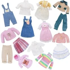 10 Sets Mini Doll Clothes Dress Outfits For 6-7 Inch Girl Dolls Dress-up Accessories Kids Toys Birthday Gifts -Folkmanis Toys Shop 5196McUTzBL