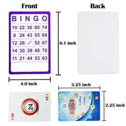 Yuanhe Complete Bingo Game Set With 100 Bingo Cards,1000 Bingo Chips And Deck Of Calling Cards For Family,Large Groups,Parties,Game Nights