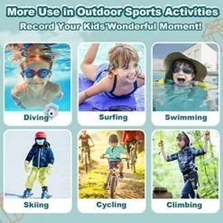 Underwater Kids Camera Toys For Kids 3-8 Boys Girls, Waterproof Kids Digital Camcorder Sports Video Camera, Toddler Kids Toys For 3 4 5 6 7 8 Year Old Birthday Gifts With 32GB SD Card(Blue) -Folkmanis Toys Shop 519Bad5XGBL