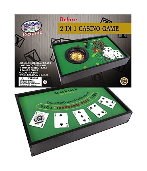 Matty's Toy Stop Deluxe 2 In 1 Casino Games Featuring Blackjack And Roulette Wooden 20" Tabletop Set With Felt 3 Matty's Toy Stop Deluxe 2 In 1 Casino Games Featuring Blackjack And Roulette Wooden 20" Tabletop Set With Felt