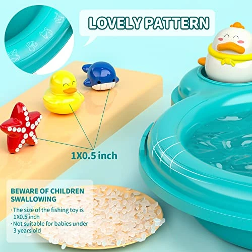 Play Sink With Running Water, 3in1 Toddler Water Toys Play Kitchen With Fishing Toys/Track/Fake Food/Tableware For Toddlers 1-3 Kitchen Toy Sink Toy Accessories-Blue 7 Play Sink With Running Water, 3in1 Toddler Water Toys Play Kitchen With Fishing Toys/Track/Fake Food/Tableware For Toddlers 1-3 Kitchen Toy Sink Toy Accessories-Blue - Image 5