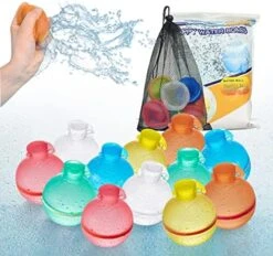 Hiliop Reusable Water Balloons For Kids Adults, Resealable Refillable Magnetic Water Balloons Self Sealing Quick Fill With Mesh Bag (8PCS) -Folkmanis Toys Shop 519FlDwDcL. AC