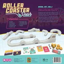 Roller Coaster Rush | Roller Coaster Building Strategy Game | Bidding Game | Fun Family Game For Kids And Adults | Ages 8+ | 2-4 Players | Average Playtime 15-30 Minutes | Made By Pandasaurus Games
