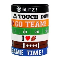 35PCS Football Bracelets Game Party Favors - Silicone Wristband Game Day Sport School Birthday Supplies Decorations