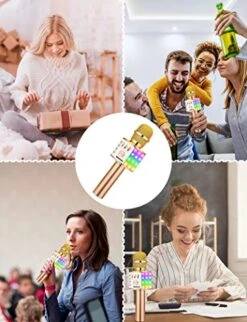 BONAOK Karaoke Microphone For Kids Adults Wireless Mic With Bluetooth Speaker Rechargeable Portable Handheld Echo Microphones With Disco Light For Party Home Outdoor Speaking Singing,Q37L (Gold) 13 BONAOK Karaoke Microphone For Kids Adults Wireless Mic With Bluetooth Speaker Rechargeable Portable Handheld Echo Microphones With Disco Light For Party Home Outdoor Speaking Singing,Q37L (Gold) -Folkmanis Toys Shop 519SnZjj5WL