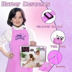 Gifts2U Hair Salon Toys For Girls, 26 Pcs Realistic Girl Beauty Salon Playset Hair Styling Set With Blow Dryer, Barber Costume Apron, Scissors And Stylist Accessories. -Folkmanis Toys Shop 519XwnCl3hL