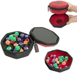 GeekOn Protective Padded Dice Case & Integrated Felt Dice Tray For Board Games, Tabletop Games And RPGs - Holds & Protects Over 75 Dice! Perfect For Game Night! (Gray) -Folkmanis Toys Shop 519YC3CnxcL. AC