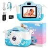 OMOTIYA Kids Camera, 1080P HD Digital Video Camcorder Camera/Upgrade Selfie Camera With Dog Soft Silicone Cover, For Boys/Girls Age 3-12, Birthday Gifts With 32GB TF Card Blue 1 OMOTIYA Kids Camera, 1080P HD Digital Video Camcorder Camera/Upgrade Selfie Camera With Dog Soft Silicone Cover, For Boys/Girls Age 3-12, Birthday Gifts With 32GB TF Card Blue -Folkmanis Toys Shop 519hGFVtPAL