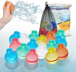 Hiliop Reusable Water Balloons For Kids Adults, Resealable Refillable Magnetic Water Balloons Self Sealing Quick Fill With Mesh Bag (8PCS) -Folkmanis Toys Shop 519i Nc5jnL. AC