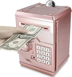 Cargooy Mini ATM Piggy Bank ATM Machine Best Gift For Kids,Electronic Code Piggy Bank Money Counter Safe Box Coin Bank For Boys Girls Password Lock Case (Purple) -Folkmanis Toys Shop 519l23rvwIS. AC