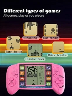 Fadist Brick Game Console, Built In 23 Puzzle Games,3.5in LCD Mini Portable Brick Game Player,Classic Brick, Tank, Brick Breaker, Racing -Folkmanis Toys Shop 519mU6HOECL