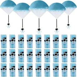Kathfly 32 Packs Parachute Toys Out Space Party Favors Paratroopers With Parachutes Durable Plastic Playset Outdoor Flying Parachute Toys For Astronaut Themed Party Favors