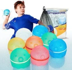 Hiliop Reusable Water Balloons For Kids, Splash Refillable Magnetic Water Balloons Bombs Self Sealing Quick Fill With Mesh Bag (12PCS) -Folkmanis Toys Shop 519sRBGC3L. AC