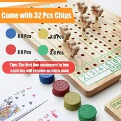 Horse Racing Oak Board Game, Come With Instructions & 11 Durable Horses Dice & Cards & Chips For Adult Family Party Man Cave Game Brain Teaser Gamble Game Chess All Ages (Standard Size) -Folkmanis Toys Shop 51A5UtLmD6L