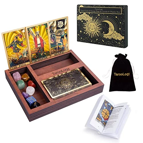 TarooLogy Original Tarot Cards With Guide Book For Beginners With Tarot Card Holder, Waterproof PTE Classic 78 Tarot Deck With 8 Black Glod 3 TarooLogy Original Tarot Cards With Guide Book For Beginners With Tarot Card Holder, Waterproof PTE Classic 78 Tarot Deck With 8 Black Glod