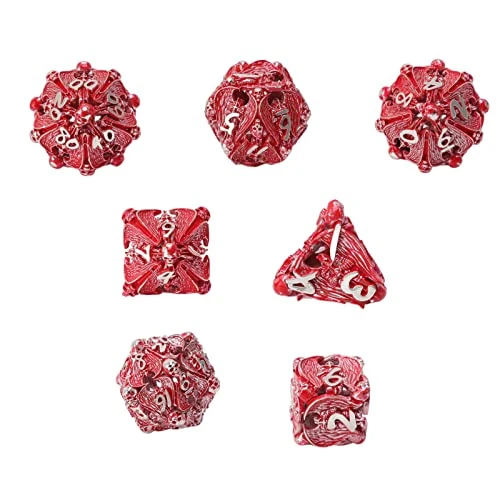 VGEBY Metal Dice Set, 7PCS Polyhedral Dice Table Game Accessory Colorful 3 VGEBY Metal Dice Set, 7PCS Polyhedral Dice Table Game Accessory Colorful