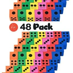Kicko Foam Dice Set - 48 Pack Of Assorted Colorful Big Square Blocks - Perfect For Building, Educational Toys, Math Teaching, Pastime, Party Favors And Supplies -Folkmanis Toys Shop 51ANW6NJjtL