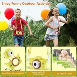 NIDOOT Kids Camera, 2023 Upgrade HD Selfie Kids Digital Camera, Birthday For Girls Boys Age 3-12, Toddler Camera, Camera For Kid With 32Gb SD Card, Toys For 3 4 5 6 7 8 Girls Boys (Yellow) -Folkmanis Toys Shop 51AOOZN0iFL