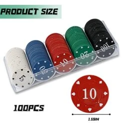 Jobazok Poker Chips Set, 100PCS Poker Chips In Cardboard Box, 11.5g Travel Poker Chips For Texas Holdem Blackjack Gambling 11 Jobazok Poker Chips Set, 100PCS Poker Chips In Cardboard Box, 11.5g Travel Poker Chips For Texas Holdem Blackjack Gambling -Folkmanis Toys Shop 51AOQvNVTxL
