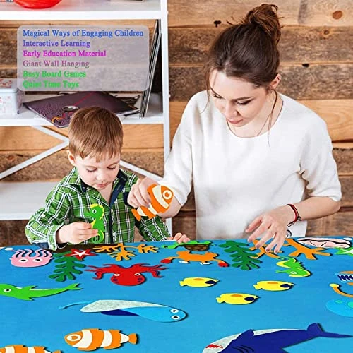 GravFinys 2023 Newest Children's Teaching Felt Board, DIY Ocean Farm Animals Story Felt Board Set, Flanne Early Learning Interactive Play Mat Wall Hanging Kit For Children's Educational Toys (C-Farm) 6 GravFinys 2023 Newest Children's Teaching Felt Board, DIY Ocean Farm Animals Story Felt Board Set, Flanne Early Learning Interactive Play Mat Wall Hanging Kit For Children's Educational Toys (C-Farm) - Image 4