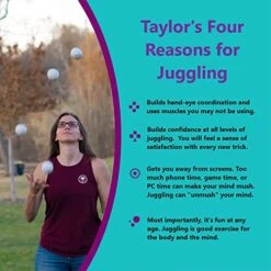 Taylor Tries Signature Pro Series Juggling Balls- Professional 8 Panel Ball With Drawstring Carry Bag - 110 Grams, 67mm - Set Of 3 (Pink) -Folkmanis Toys Shop 51Aco4ObQNL