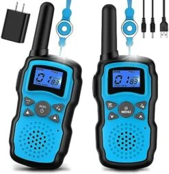 Wishouse Walkie Talkies For Kids Rechargeable With USB Charger 6000mAh Battery,Outdoor Camping Games With Flashlight Lanyard,Toys For Girls,Halloween Xmas Birthday Gift For Children 2 Pack Pink Purple -Folkmanis Toys Shop 51AgOhrWM L. AC