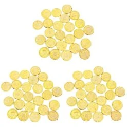 144 Pcs /2 Sets Pirates Gold Coins Plastic Currency Toy Game Props Chips Playset Party Favor For Kids