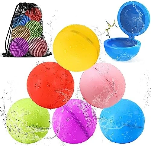 SOPPYCID Reusable Water Bomb Balloons, 6Pack Magnetic Water Balloons Quick Fill, Self Sealing Water Bombs, Latex-Free Splash Balls With Mesh Bag, Pool Toys Outdoor Games Summer Party Supplies 11 SOPPYCID Reusable Water Bomb Balloons, 6Pack Magnetic Water Balloons Quick Fill, Self Sealing Water Bombs, Latex-Free Splash Balls With Mesh Bag, Pool Toys Outdoor Games Summer Party Supplies - Image 9