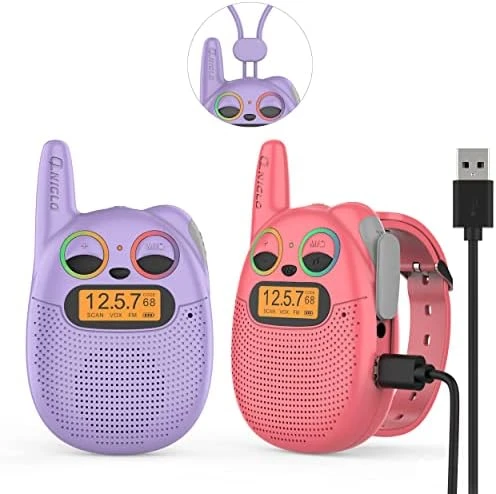 Qniglo Kids Walkie Talkies Rechargeable 3 Pack, Walkie Talkies For Kids With FM VOX Hands-Free Walki Talki With Watch Band & Lanyard For Outdoor Camping Games, Toys Gifts For 3-12 Years Old Boys Girls 12 Qniglo Kids Walkie Talkies Rechargeable 3 Pack, Walkie Talkies For Kids With FM VOX Hands-Free Walki Talki With Watch Band & Lanyard For Outdoor Camping Games, Toys Gifts For 3-12 Years Old Boys Girls - Image 10