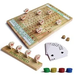 Horse Racing Oak Board Game, Come With Instructions & 11 Durable Horses Dice & Cards & Chips For Adult Family Party Man Cave Game Brain Teaser Gamble Game Chess All Ages (Standard Size)