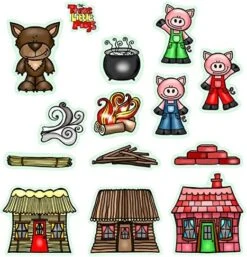 Three Little Pigs Story Set Flannel Felt Board Figures 14 Pieces PRECUT Plus Activity Pages Preschool Toddlers (Medium) 11 Three Little Pigs Story Set Flannel Felt Board Figures 14 Pieces PRECUT Plus Activity Pages Preschool Toddlers (Medium) -Folkmanis Toys Shop 51B0AmrgwKL. AC