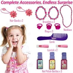 Dresser Vanity Beauty Set - Pink Princess Pretend Play Dressing Table Top Set With Makeup Mirror, Jewelry And Accessories - Music And Lights For Little Girls 13 Dresser Vanity Beauty Set - Pink Princess Pretend Play Dressing Table Top Set With Makeup Mirror, Jewelry And Accessories - Music And Lights For Little Girls -Folkmanis Toys Shop 51B0rbSWEdL