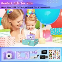CL FUN Kids Camera, Unicorn Camera For Kids Girls/Boys Age 3-12, Toddler Digital Video Camera With Silicone Cover,Portable Toy Camera With 32GB SD Card,Christmas Birthday Gifts For Kids-Unicorn Purple -Folkmanis Toys Shop 51B4x51iPyL