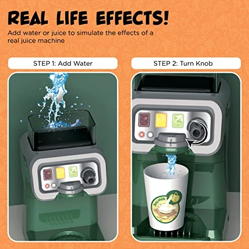 Pretend Play Burger Shop With Menu Toy Set, Kids Kitchen Playset Play Food Retro Diner Stand For Kids - Toddler Kitchen Playset Accessories Toy With Juice Drink Machines, Hamburger Fastfood- 25 PCS 6 Pretend Play Burger Shop With Menu Toy Set, Kids Kitchen Playset Play Food Retro Diner Stand For Kids - Toddler Kitchen Playset Accessories Toy With Juice Drink Machines, Hamburger Fastfood- 25 PCS - Image 4