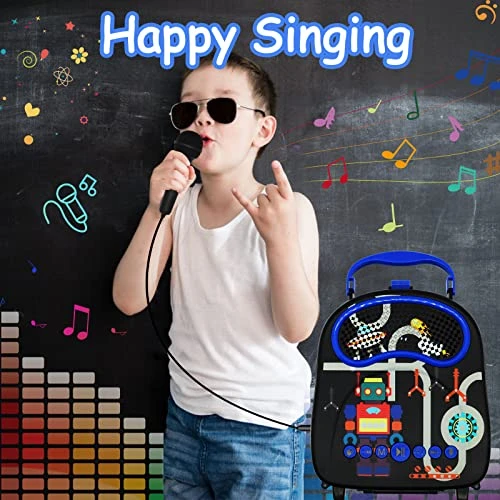Kids Karaoke Machine For Boys Girls With 2 Microphones Portable Toddler Singing Machine Bluetooth Children Karaoke Toy Speaker Gift For Birthday Festival 6 Kids Karaoke Machine For Boys Girls With 2 Microphones Portable Toddler Singing Machine Bluetooth Children Karaoke Toy Speaker Gift For Birthday Festival - Image 4