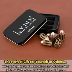 Lynx Bullet Metal Dice Set - Six Brass D6 Dices - Great For DND, Warhammer 40k, Role Playing Homebrews, D&D, Great RPG/Dungeons And Dragons/D And D Accessories Gifts. Can Use With Dice Tray/Tower -Folkmanis Toys Shop 51BLFaJ4QkL