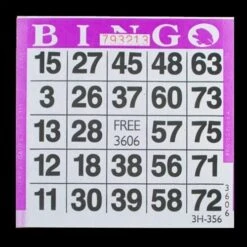 NATIONALBINGOONLINE.COM 1 On Purple Bingo Paper Cards - 1500 Cards