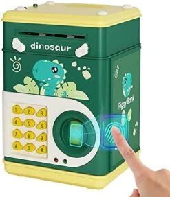 Deejoy Piggy Bank Toy Electronic Mini ATM Savings Machine With Personal Password & Fingerprint Unlocking Simulation - Music Box With Songs For Kids, Boys And Girls Age 3-8 Years (Purple) -Folkmanis Toys Shop 51BOshiJMWL. AC