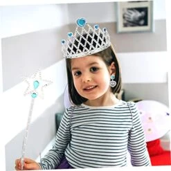 Ibasenice 2 Sets Crown Wand Pretend Play With Necklace Costume Wedding Fairy Party Favors Dance Toys Up High-Heeled Festival Shoes Princess Cosplay And Earrings Accessories Girl Of -Folkmanis Toys Shop 51BQ8YyDicL