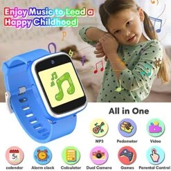 KeBuLe Kids Watch Educational Electronic Toys Touch Screen Smart Watch Toys For 5-10 Year Old Boys Girls Toddler Watch HD Dual Camera Watch Birthday For Kids USB Charging -Folkmanis Toys Shop 51BQHjBdvfL