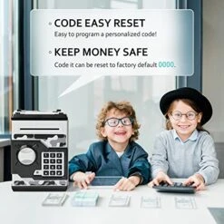 ATM Piggy Bank For Boys Girls, Vcertcpl Mini ATM Coin Bank Money Saving Box With Password, Kids Safe Money Jar For Adults With Auto Grab Bill Slot, Great Gift Toy Bank For Kids(Camouflage Gray) -Folkmanis Toys Shop 51BWnaaFukL